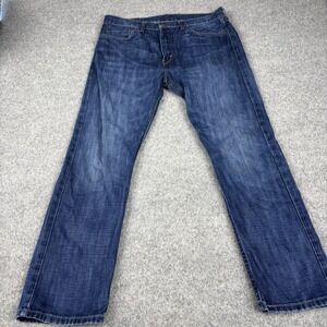 Levi's 513 Jeans Mens 34x30 Slim Straight Dark Wash Blue Denim Casual Classic
